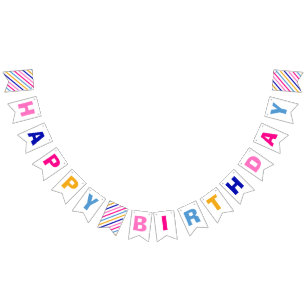 Colourful Happy Birthday Girl Boy Party Bunting