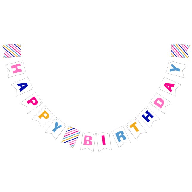 Colourful Happy Birthday Girl Boy Party Bunting (All)