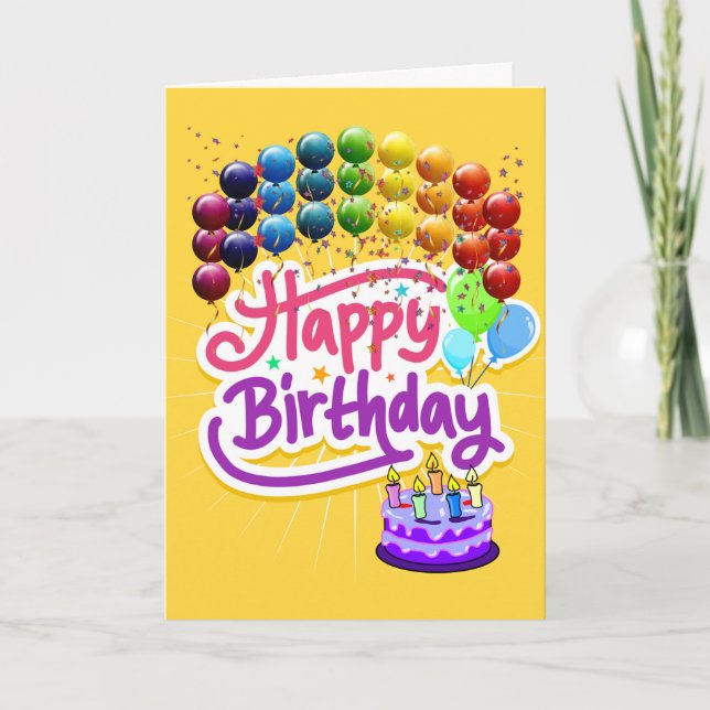 Colourful Happy Birthday Greeting Card (Front)