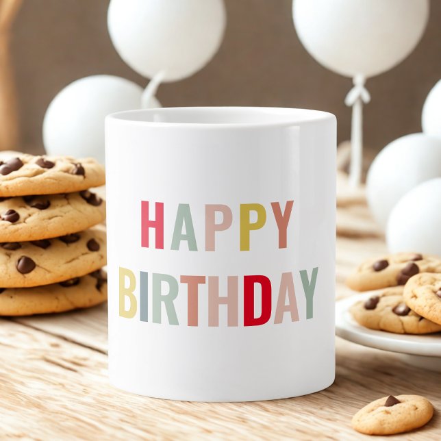 Colourful Happy Birthday  Large Coffee Mug (Creator Uploaded)