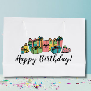 Colourful Happy Birthday Large Gift Bag