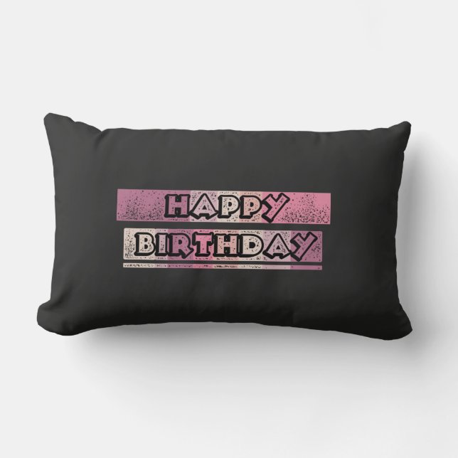 colourful happy birthday lumbar cushion (Front)