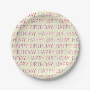 Colourful Happy Birthday Party Plates