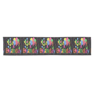 Colourful Happy Birthday Party Table Runner