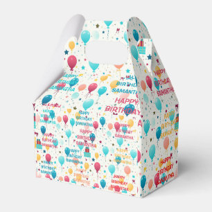 Colourful Happy Birthday Pattern Favour Box