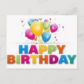 Colourful Happy Birthday  Postcard