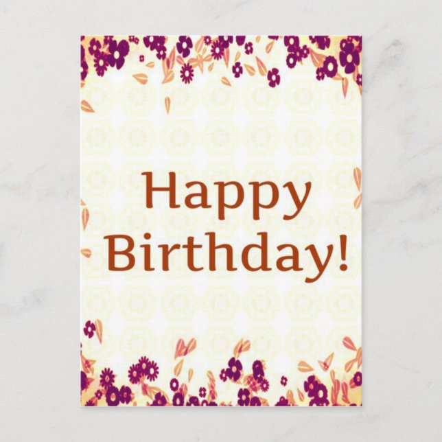 Colourful Happy Birthday Postcard (Front)