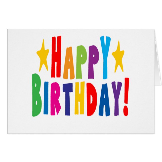 Colourful Happy Birthday Text (Front Horizontal)