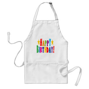 Colourful Happy Birthday Text Standard Apron