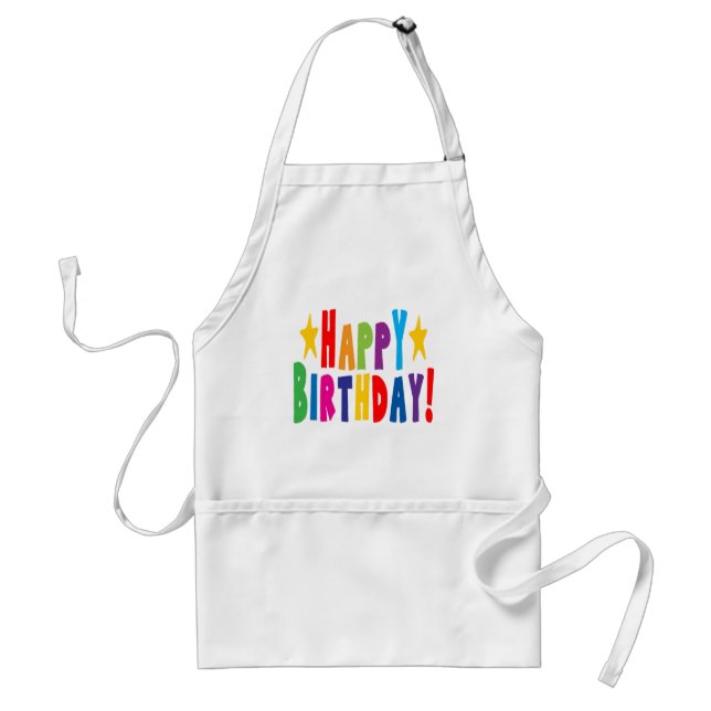 Colourful Happy Birthday Text Standard Apron (Front)