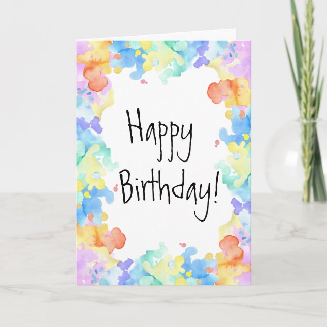 Colourful Happy Birthday Tie Dye Bright Fun Cool Card (Front)
