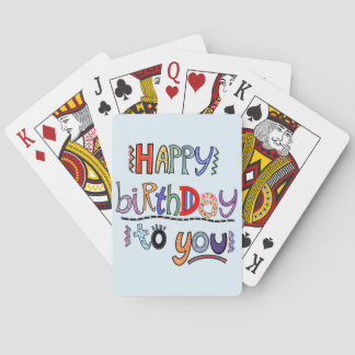 Colourful Happy Birthday to you Playing Cards