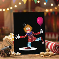 Colourful Happy Clown with Balloon Fun Circus 