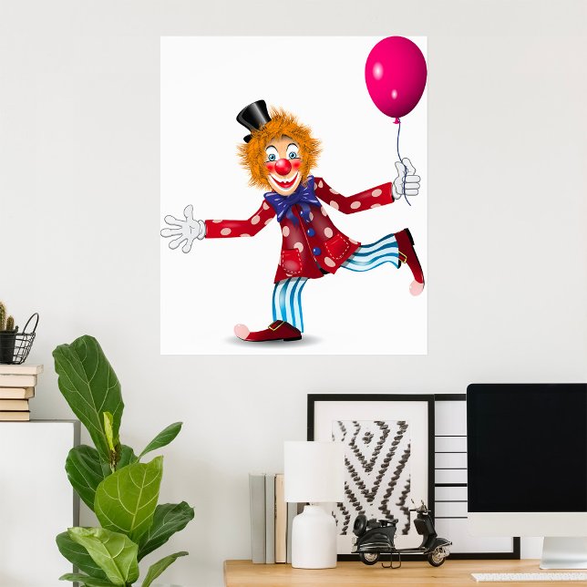 Colourful Happy Clown with Balloon Fun Circus  Poster (Creator Uploaded)