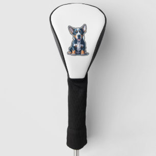Colourful Happy Doberman Puppy Golf Head Cover