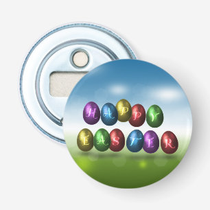 Colourful Happy Easter Eggs Bottle Opener