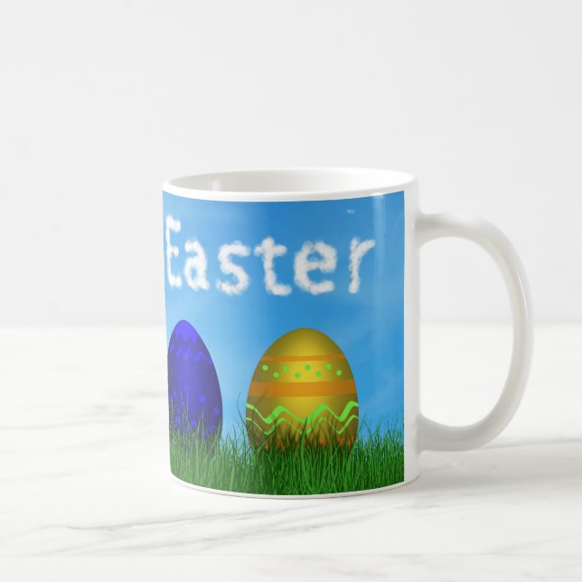 Colourful Happy Easter Eggs Coffee Mug (Right)