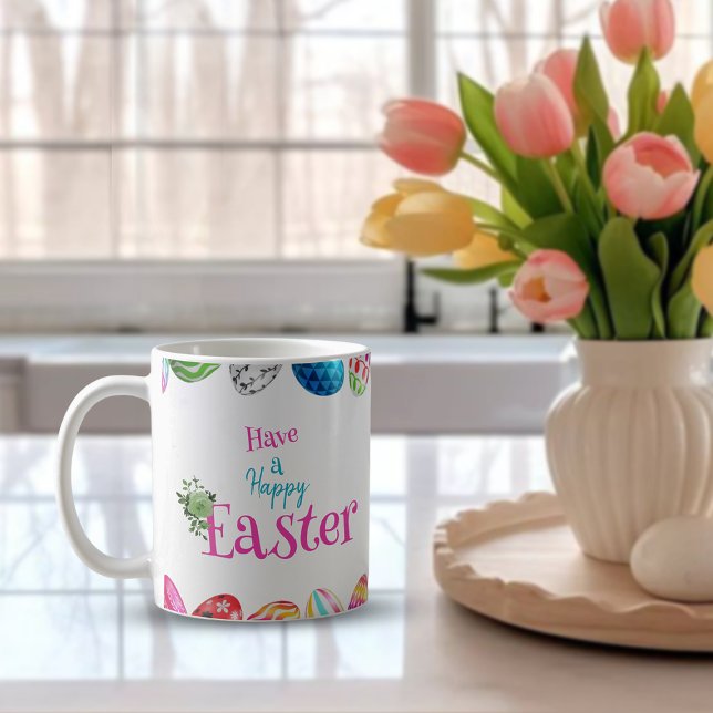 Colourful Happy Easter Eggs Coffee Mug (Creator Uploaded)