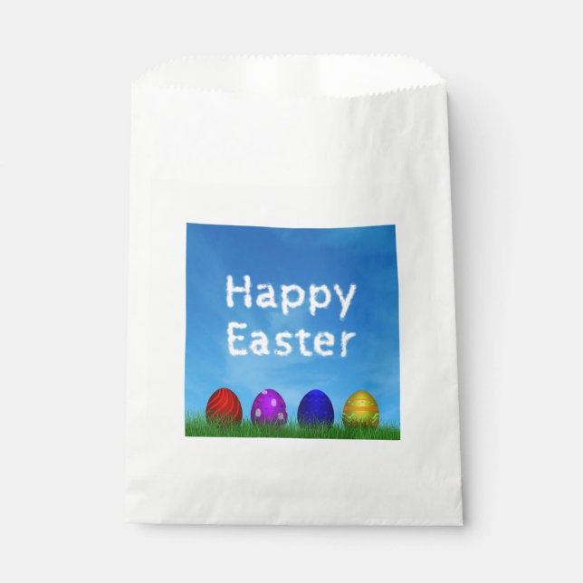 Colourful Happy Easter Eggs Favour Bag (Front)