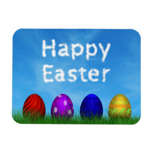 Colourful Happy Easter Eggs Magnet