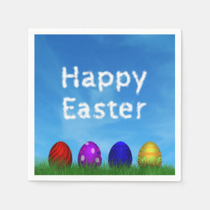 Colourful Happy Easter Eggs Napkin