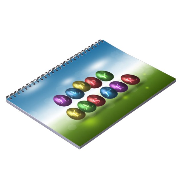 Colourful Happy Easter Eggs Notebook (Left Side)
