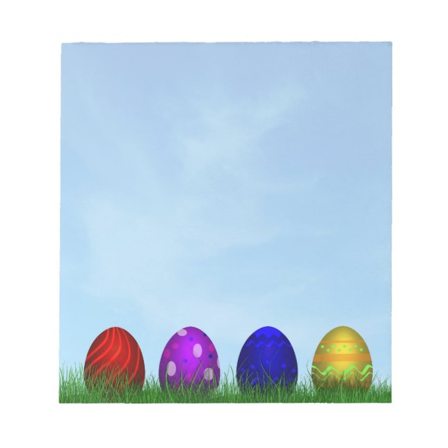 Colourful Happy Easter Eggs Notepad (Front)