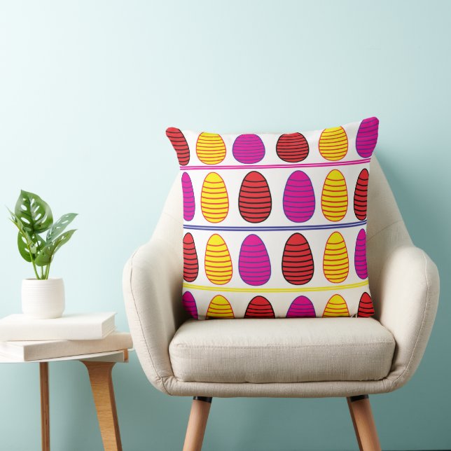 Colourful Happy Easter Eggs Pattern  Cushion (Chair)