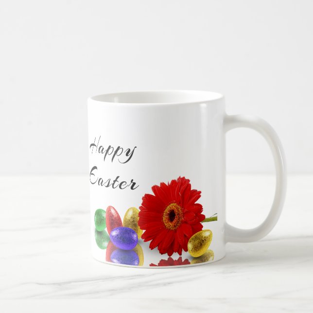 Colourful Happy Easter Eggs with Gerbera Coffee Mug (Right)