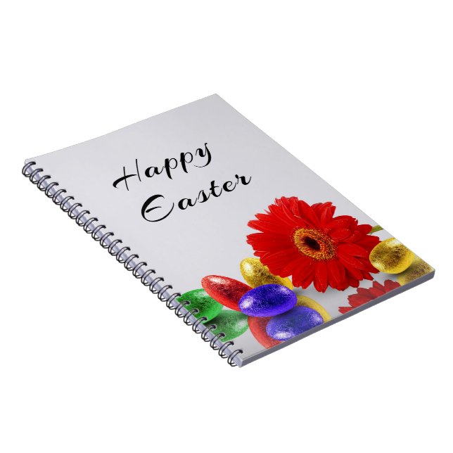 Colourful Happy Easter Eggs with Gerbera Notebook (Right Side)
