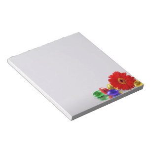 Colourful Happy Easter Eggs with Gerbera Notepad