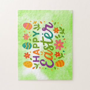 Colourful Happy Easter Jigsaw Puzzle