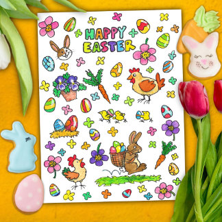 Colourful Happy Easter Postcard