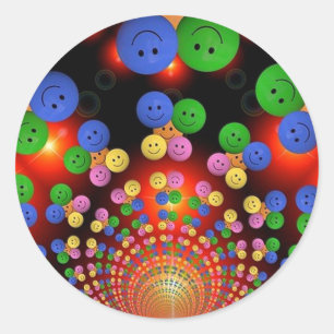Colourful Happy Face Spiral Stickers