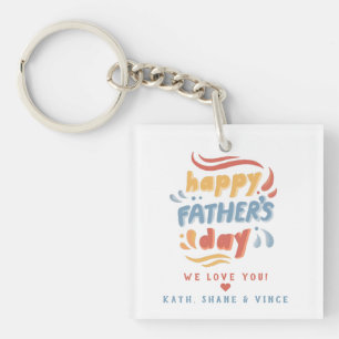 Colourful Happy Father’s Day Personalised Key Ring
