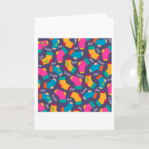 Colourful Happy Feet Socks Pattern Card