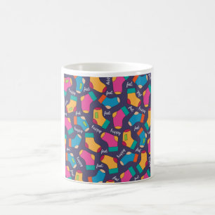 Colourful Happy Feet Socks Pattern Coffee Mug