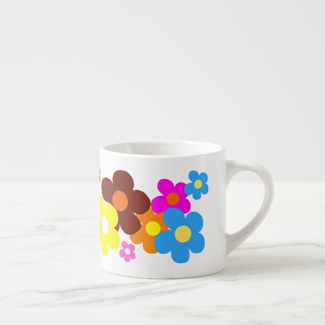 Colourful Happy Flowers Espresso Cup (Right)