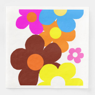 Colourful Happy Flowers Napkin