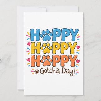 Colourful Happy Gotcha Day – Pet Adoption Invitation