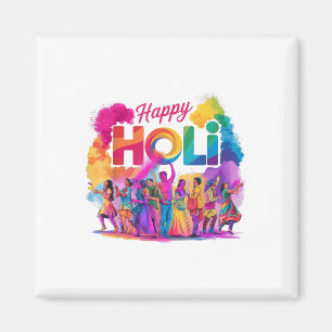 Colourful Happy Holi Festival Celebration India Pa Magnet
