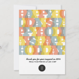 Colourful Happy Holidays Flat Holiday Card