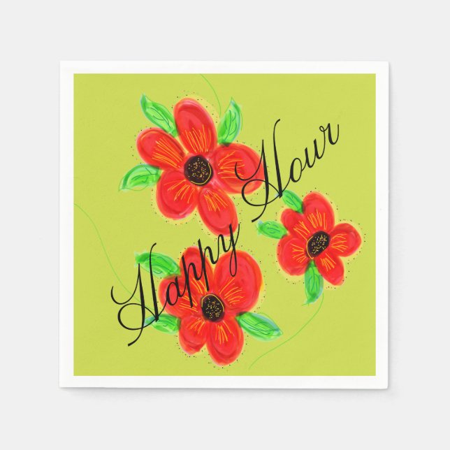 Colourful Happy Hour Designer Napkin (Front)