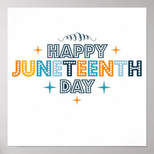 Colourful Happy Juneteenth Day Poster