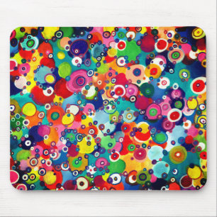 Colourful Happy Little Circles Original Artwork Mouse Pad