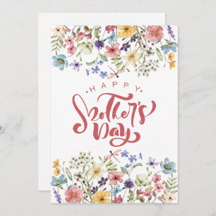 Colourful Happy Mothers Day Cute Spring Floral Chi Holiday Card