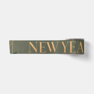 Colourful Happy New Year Greeting with Metallic Satin Ribbon