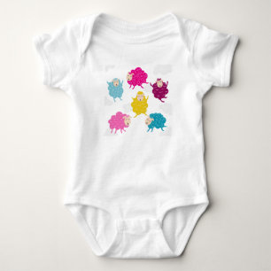 Colourful Happy Sheep Baby Bodysuit