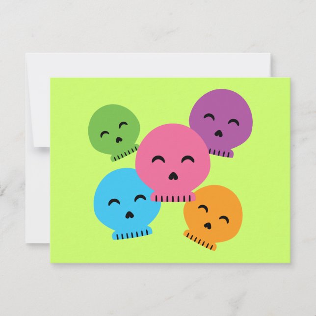 Colourful Happy Skulls (Front)