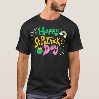 Colourful Happy St Patricks Day with Rainbow and P T-Shirt